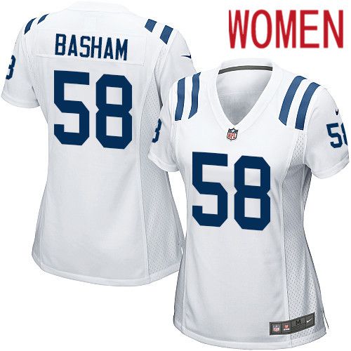 Women Indianapolis Colts #58 Tarell Basham Nike White Game NFL Jersey->women nfl jersey->Women Jersey